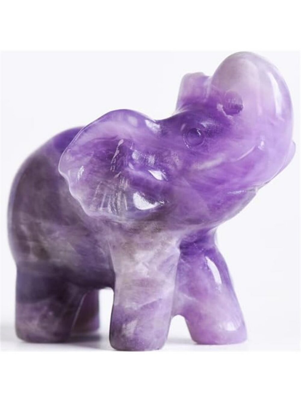 1.8 Inch Amethyst Elephant Crystals Decor, Healing Crystal Cute Figurine